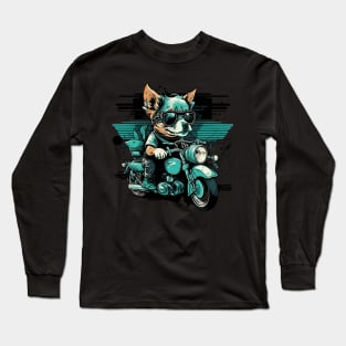 Cool dog ride motorbike Long Sleeve T-Shirt